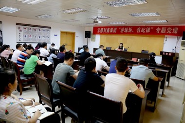 財鑫集團組織全體黨員開(kāi)展“講規矩、有紀律”專(zhuān)題黨課教育